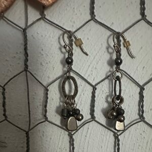 Silpada Silver and Black Dangle Earrings